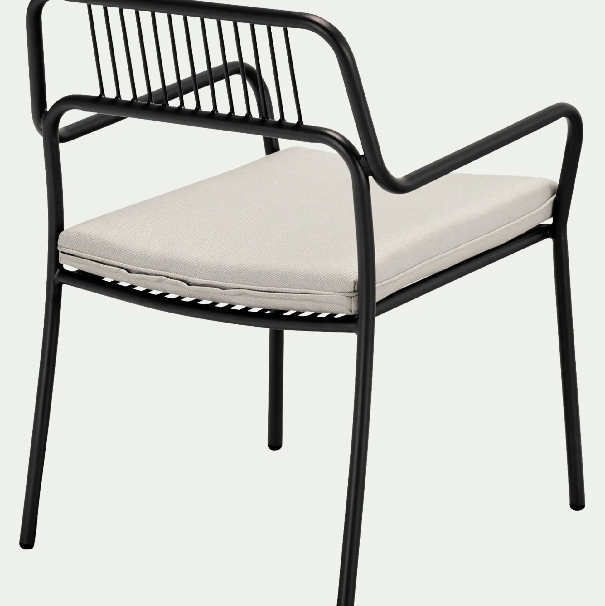 Salon de jardin en acier - noir (4 places)