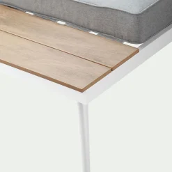 Salon de jardin en aluminium et polywood - gris (4 à 6 places)