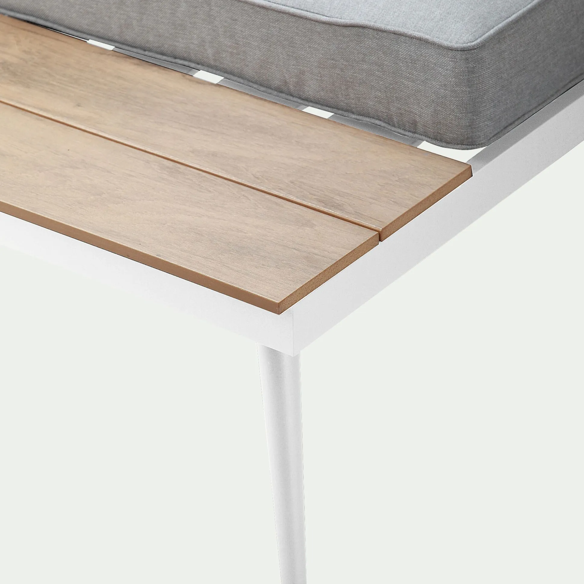 Salon de jardin en aluminium et polywood - gris (4 à 6 places)