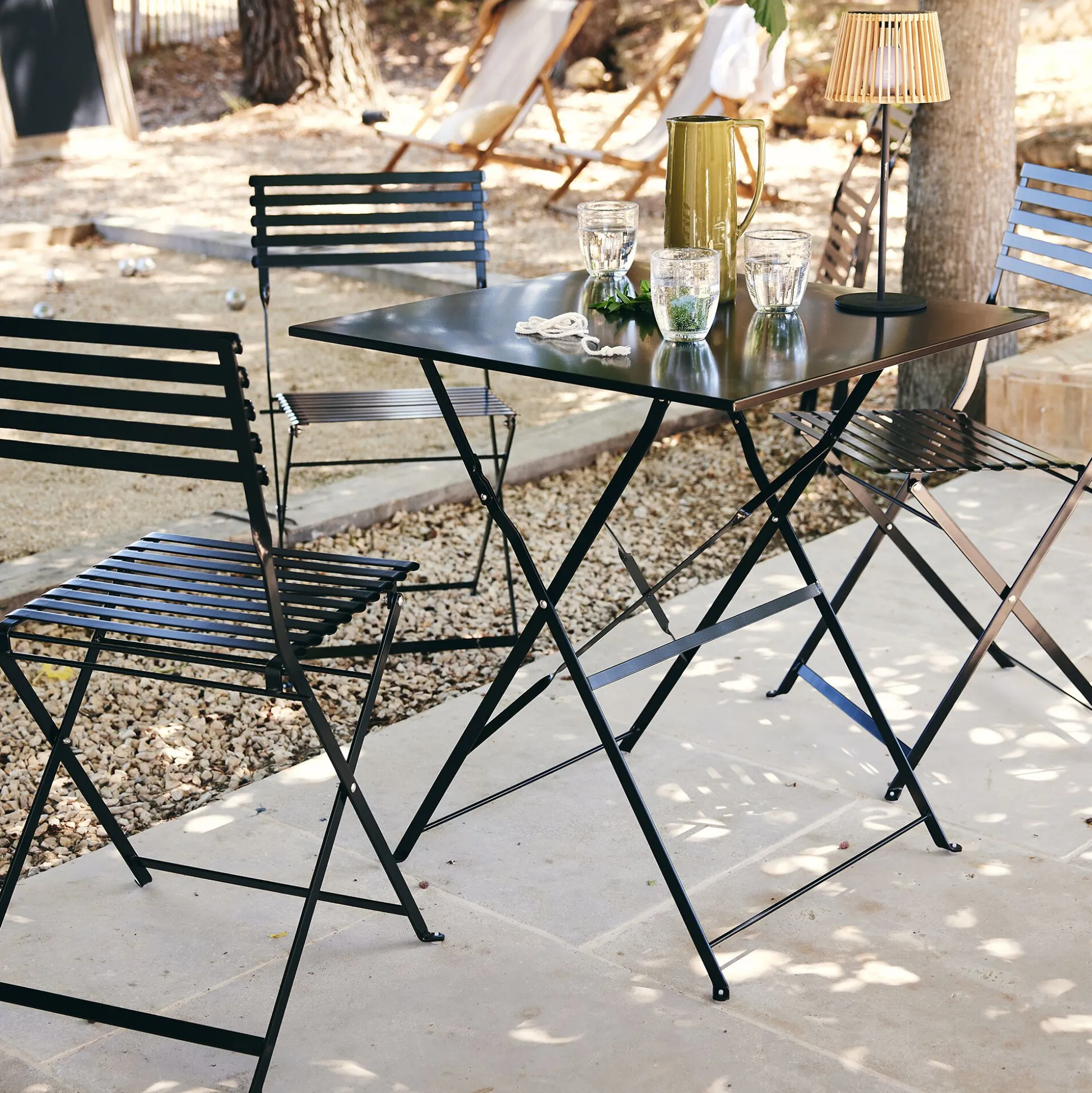 Salon de jardin repas en acier - (2 places)