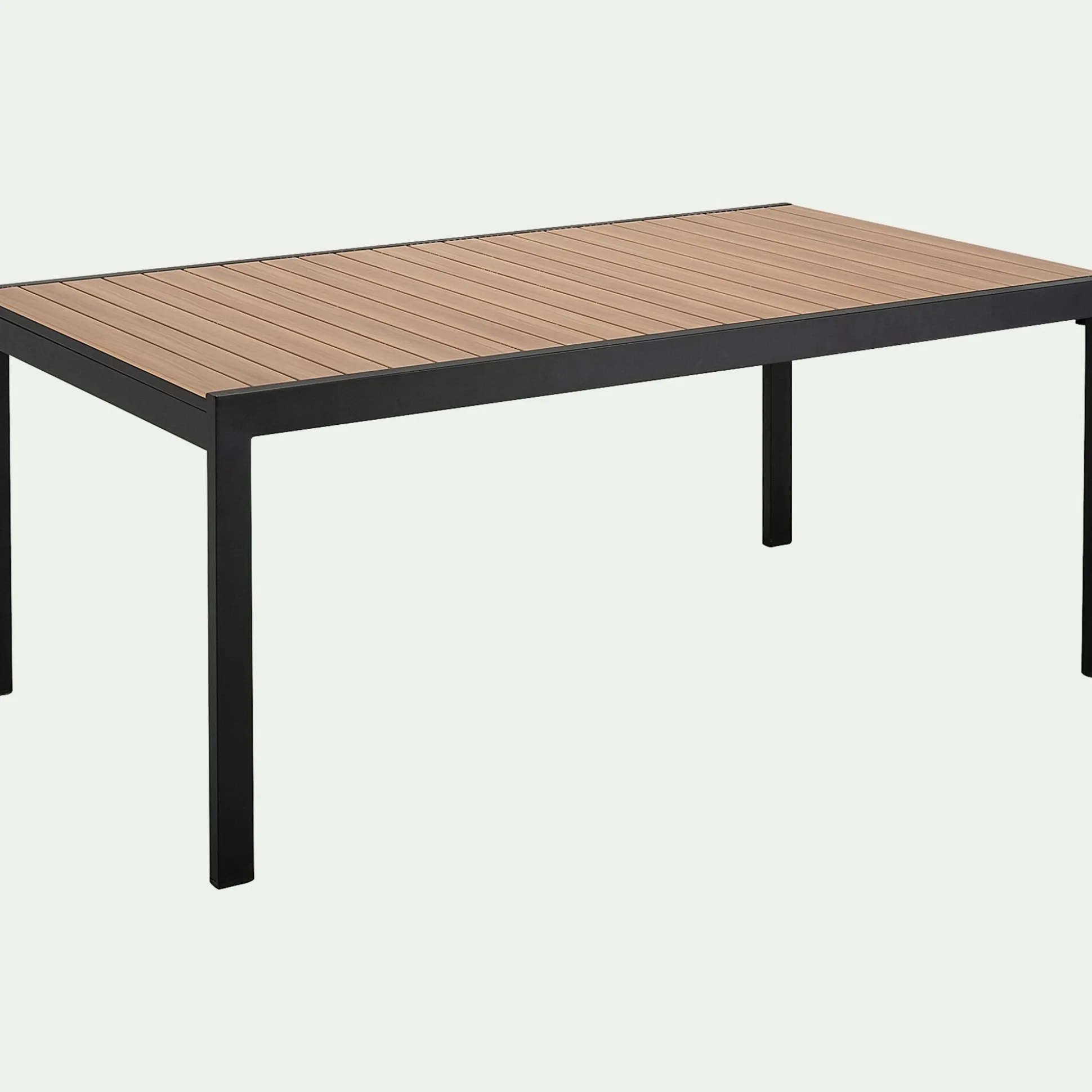 Salon de jardin repas extensible en aluminium - noir