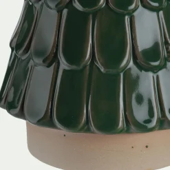 Sapin déco à écailles en grès D11,2cm - vert
