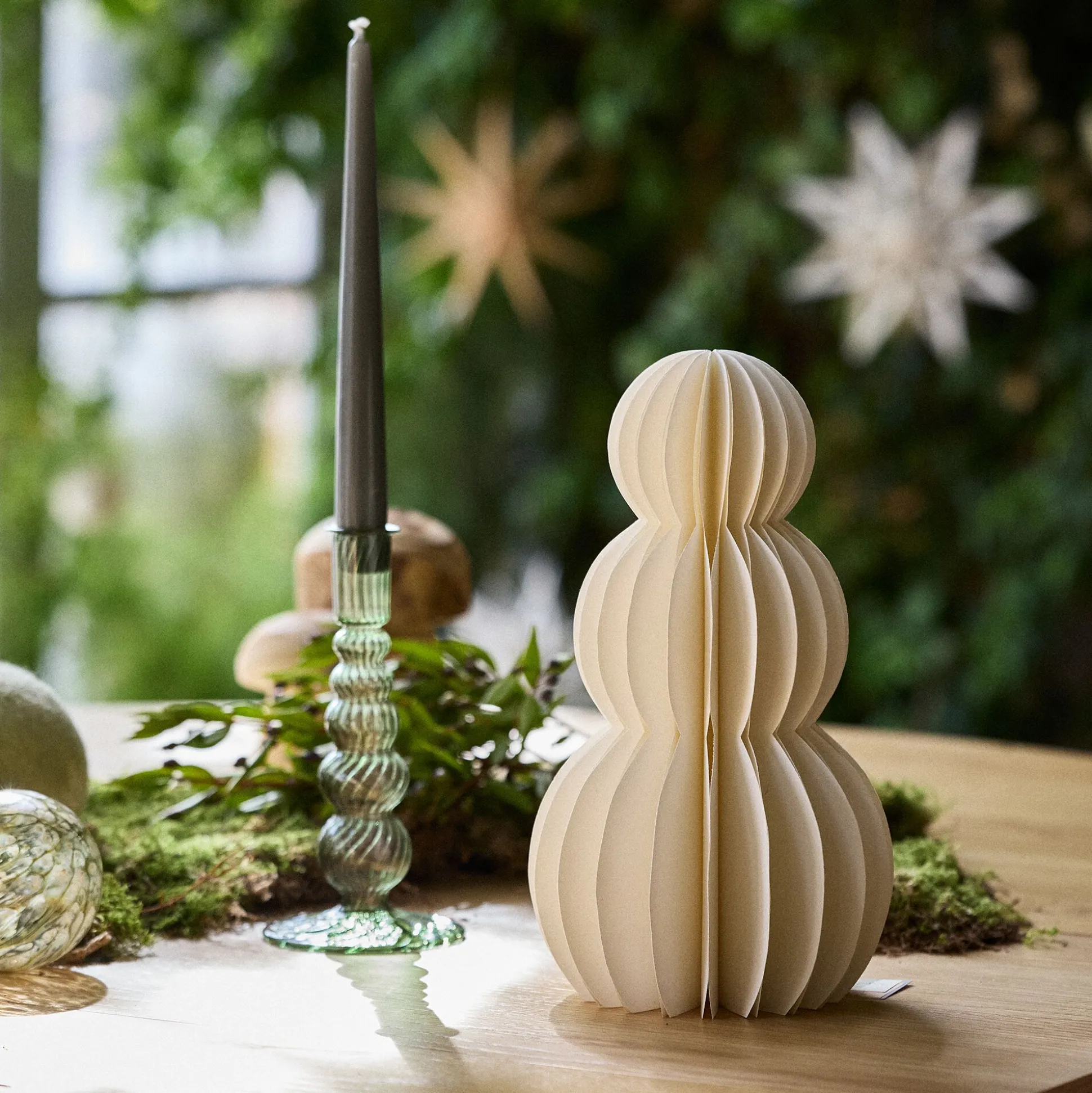 Sapin déco en papier H29cm - blanc