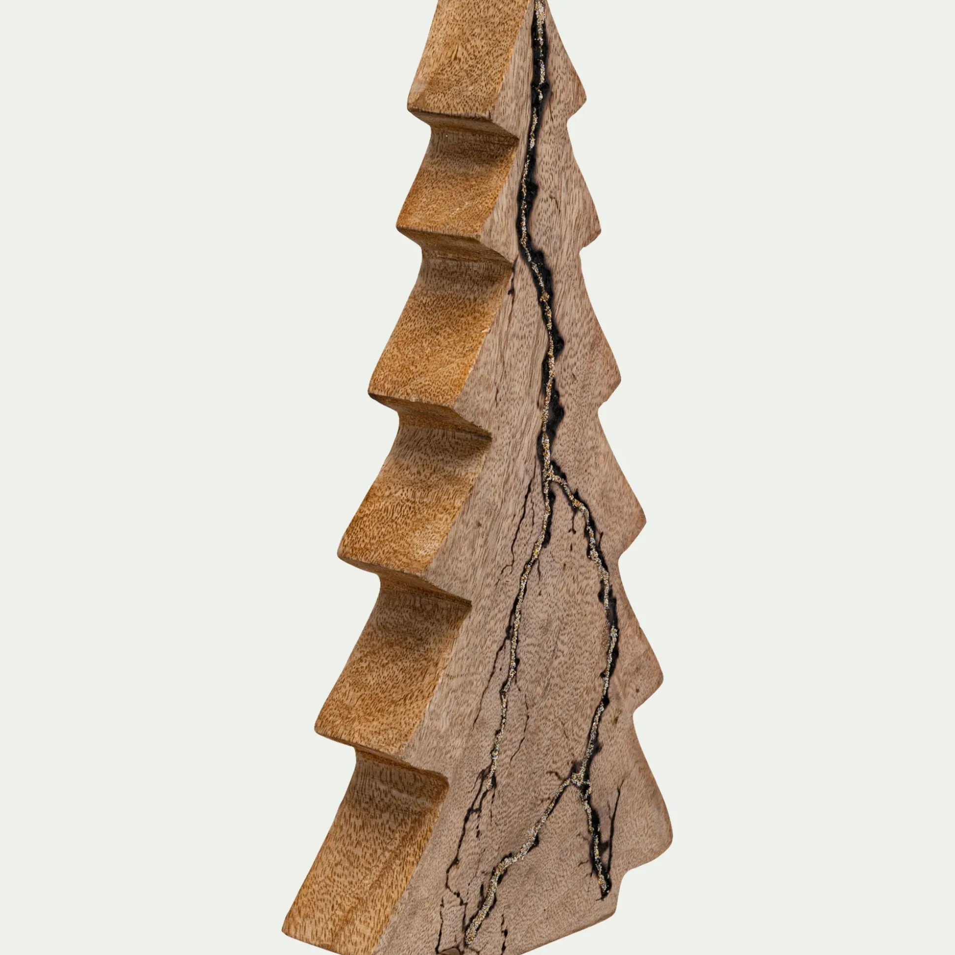Sapin décoratif à poser en bois de manguier H29cm - naturel