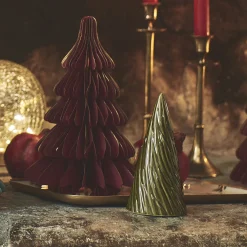 Sapin décoratif à poser en grès H16cm - vert