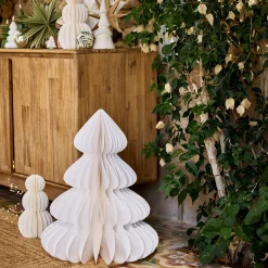 Sapin décoratif à poser en papier H60cm - blanc