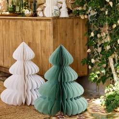 Sapin décoratif à poser en papier H60cm - blanc