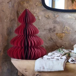 Sapin décoratif à poser en papier H60cm - rouge