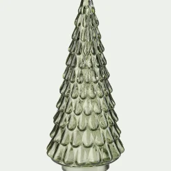 Sapin décoratif à poser en verre H23cm - vert