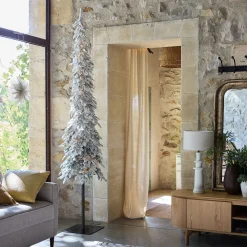 Sapin de Noël artificiel enneigé D60xH240cm - blanc