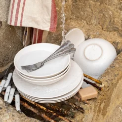 Service de vaisselle en faïence - blanc ventoux