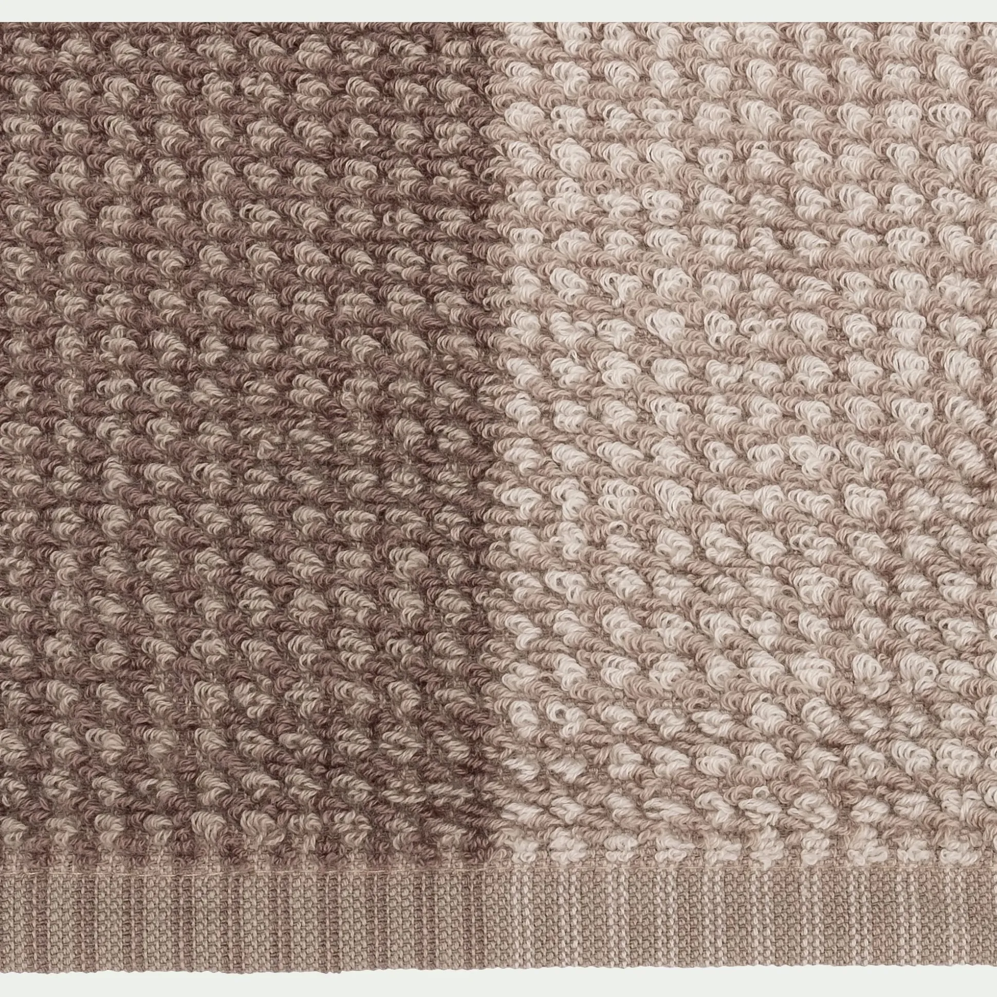 Serviette de toilette bouclette jacquard en coton - beige alpilles 50x100cm