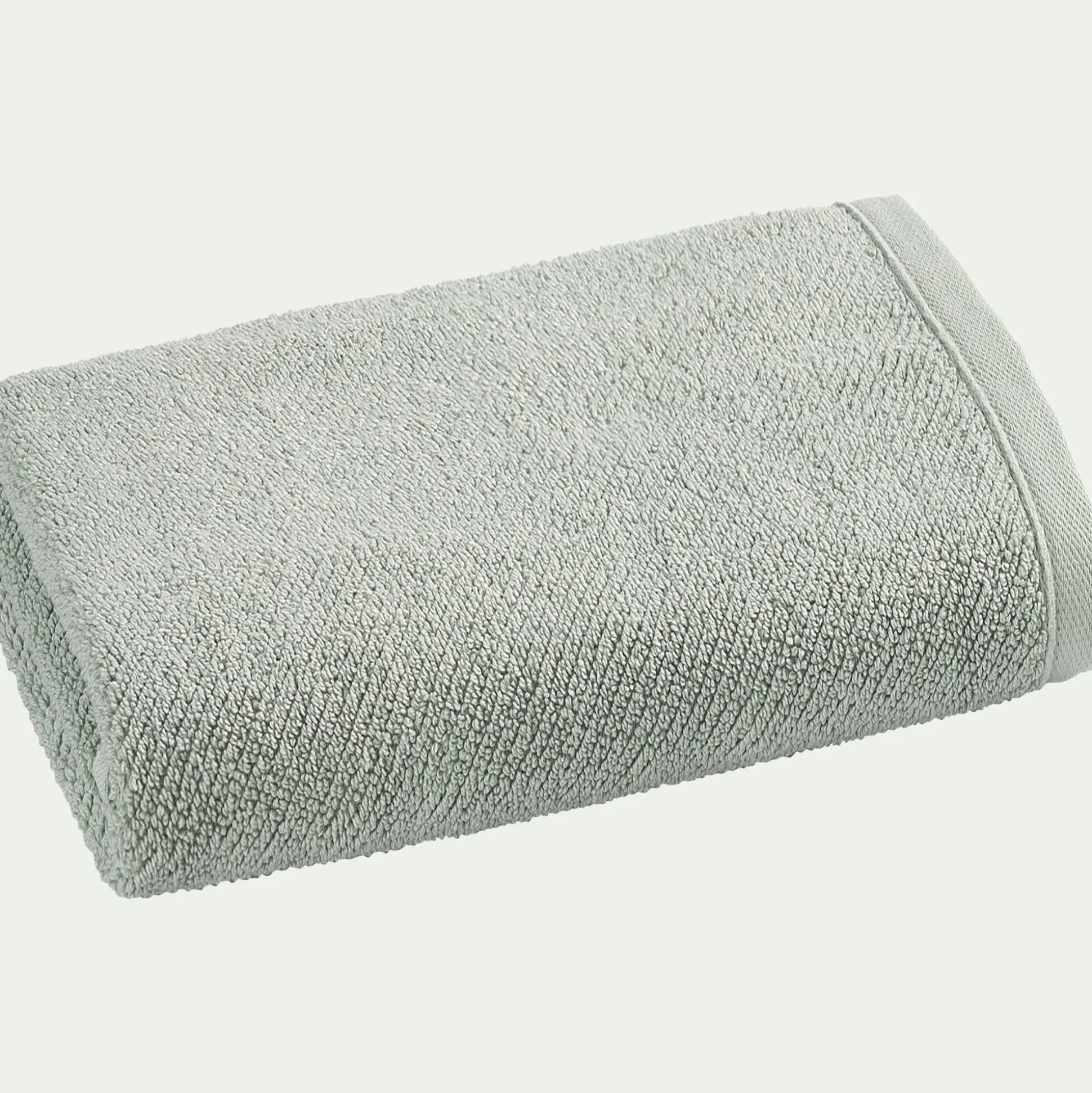 Serviette de toilette en bouclettes de coton bio 50x90cm - vert olivier
