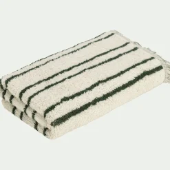 Serviette de toilette en coton à rayures 50x100cm - vert