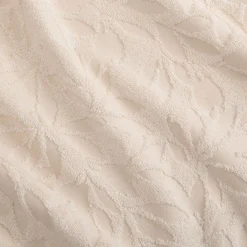 Serviette de toilette en coton motif floral 50x100cm - blanc écru