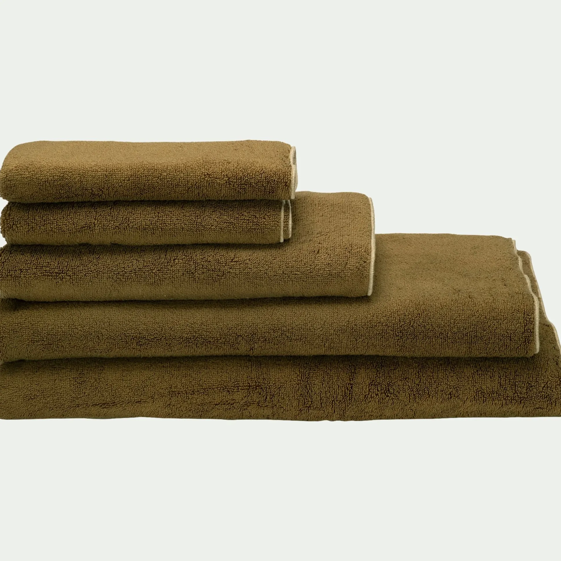Serviette de toilette en coton 50x100cm - vert mousse