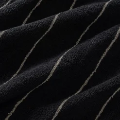 Serviette de toilette rayée en coton 50x100cm - noir