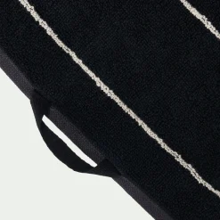 Serviette de toilette rayée en coton 50x100cm - noir