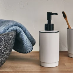 Set de salle de bain en grès - noir et blanc