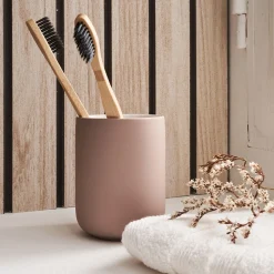 Set de salle de bain en grès - rose