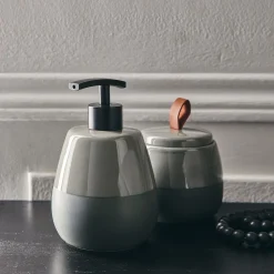 Set de salle de bain en grès - vert cèdre