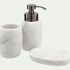 Set de salle de bain en polyrésine - blanc