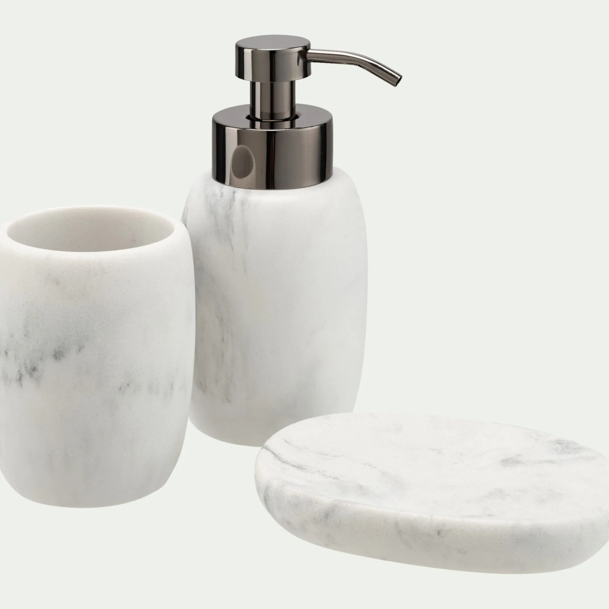 Set de salle de bain en polyrésine - blanc