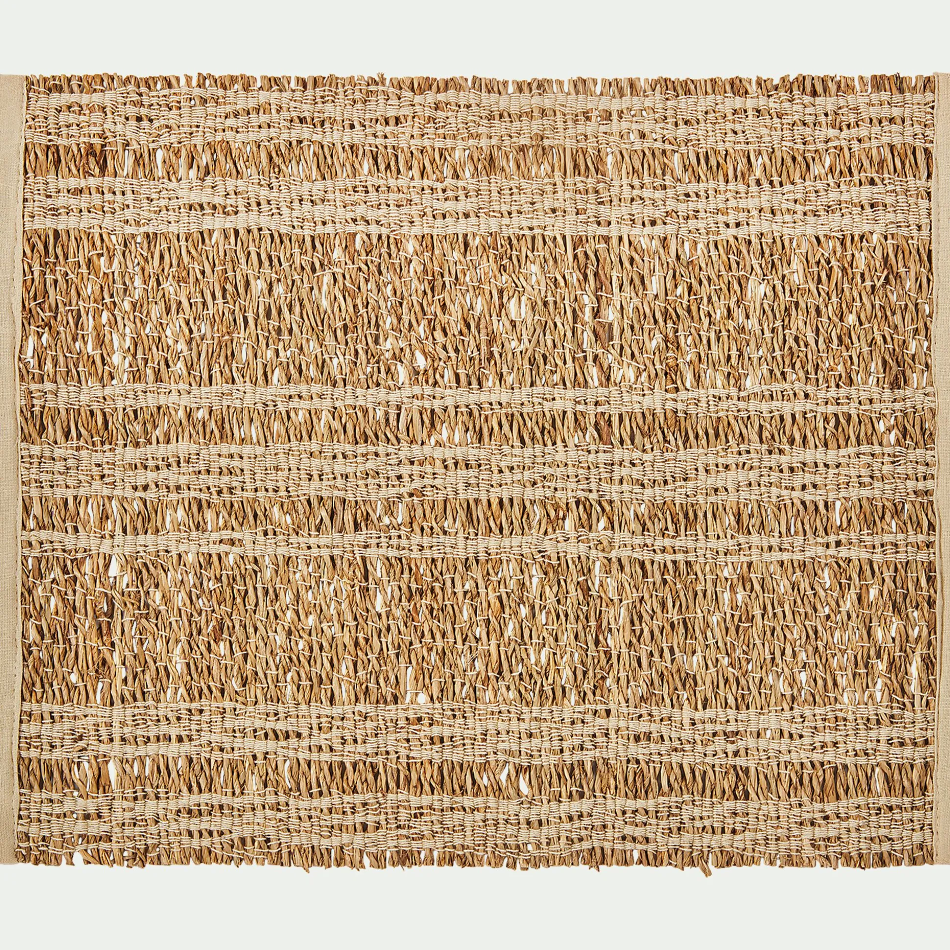 Set de table en paille et en coton - naturel 33x48cm