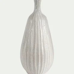 Soliflore en faïence H31,5cm - beige