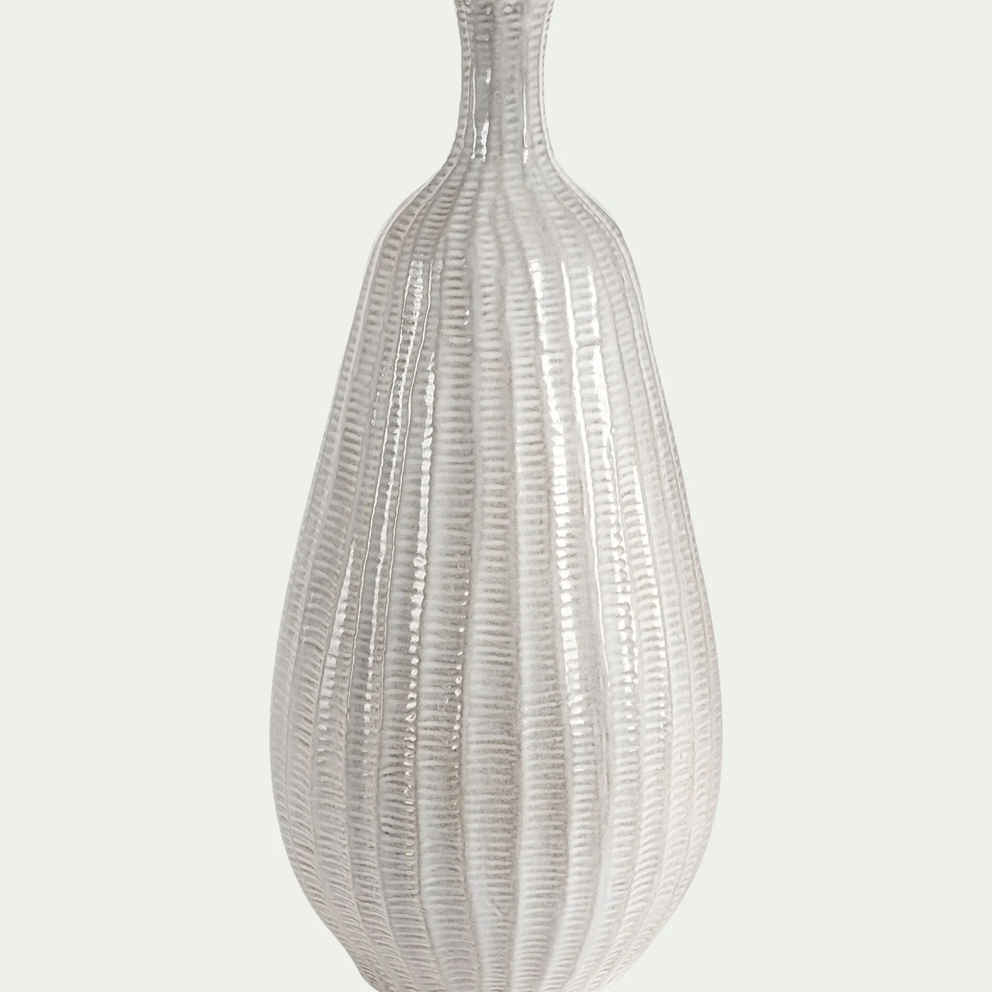 Soliflore en faïence H31,5cm - beige