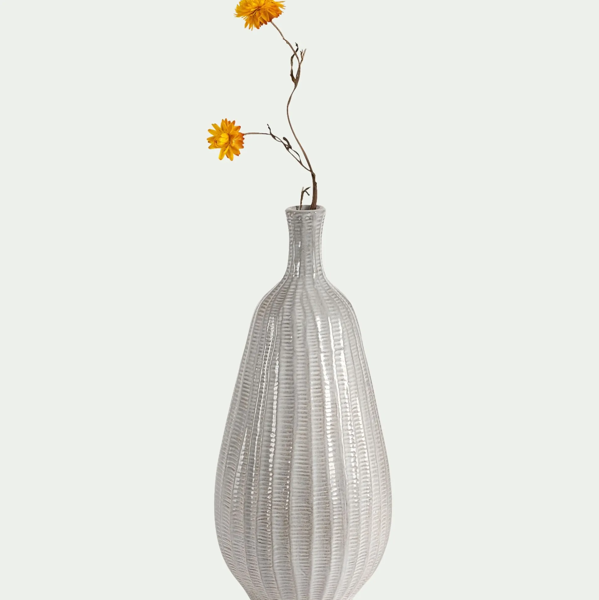 Soliflore en faïence H31,5cm - beige