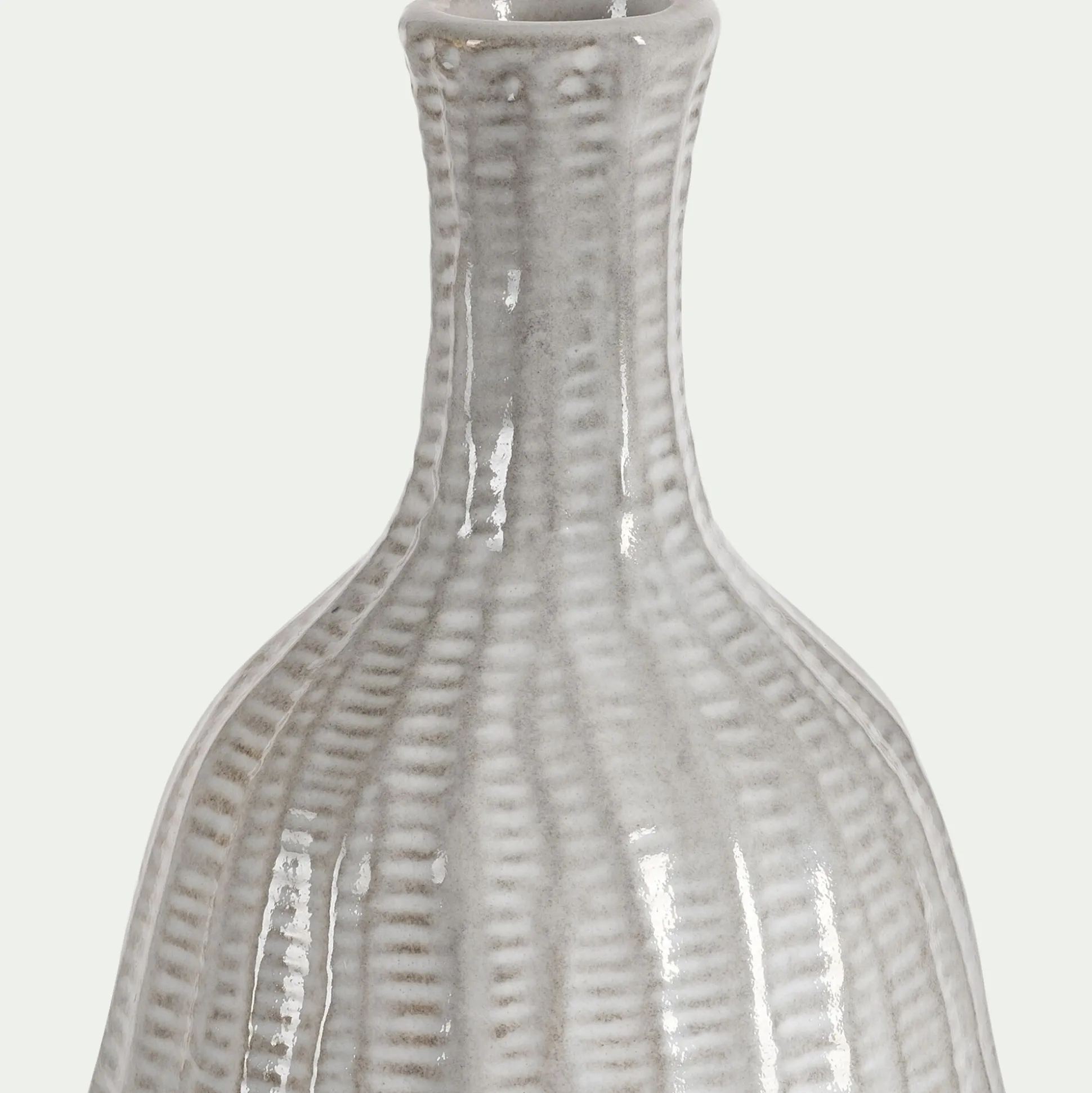Soliflore en faïence H31,5cm - beige