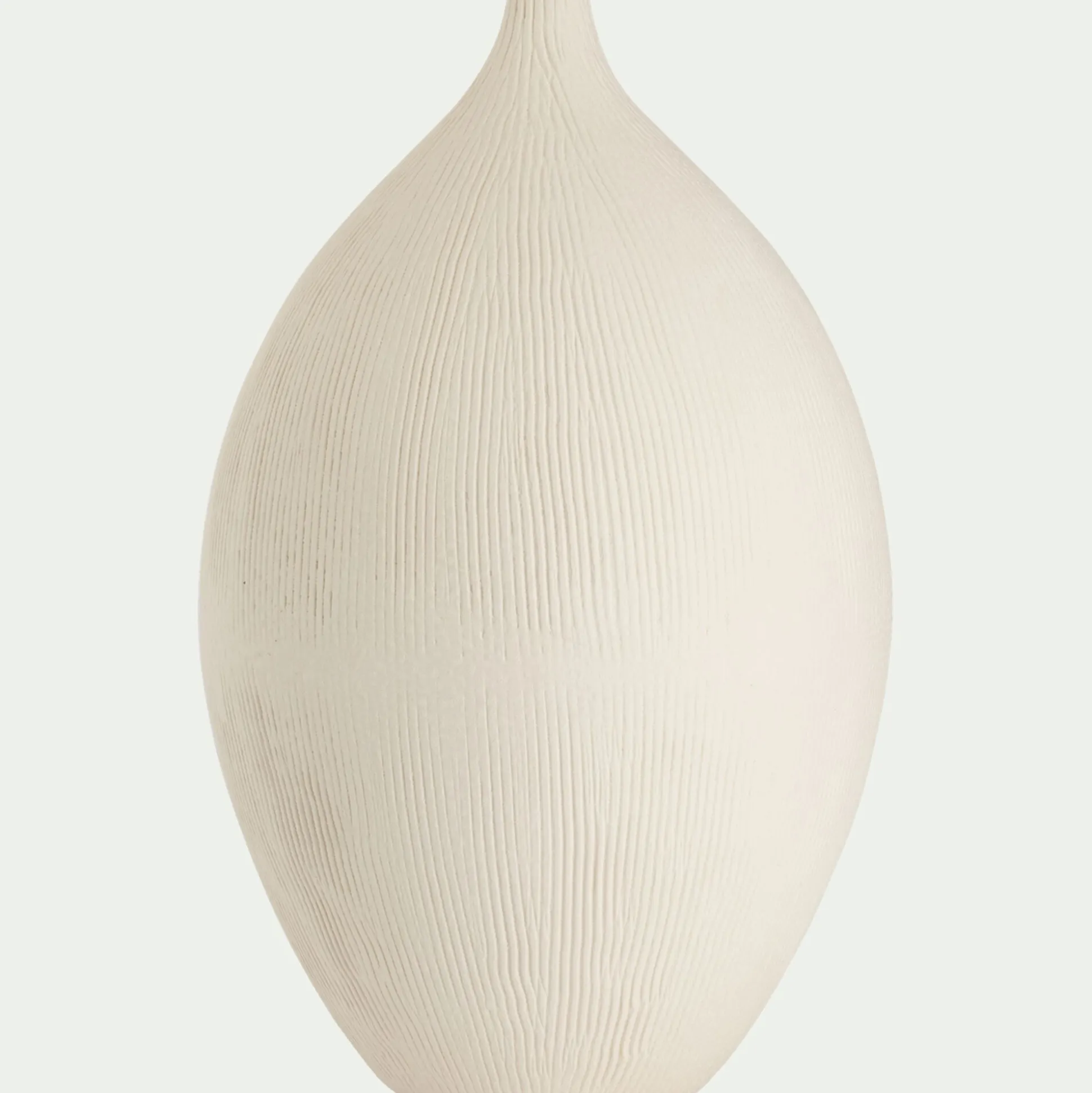 Soliflore en faïence strié H44cm - blanc