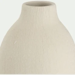 Soliflore en faïence texturée H40cm - blanc ventoux