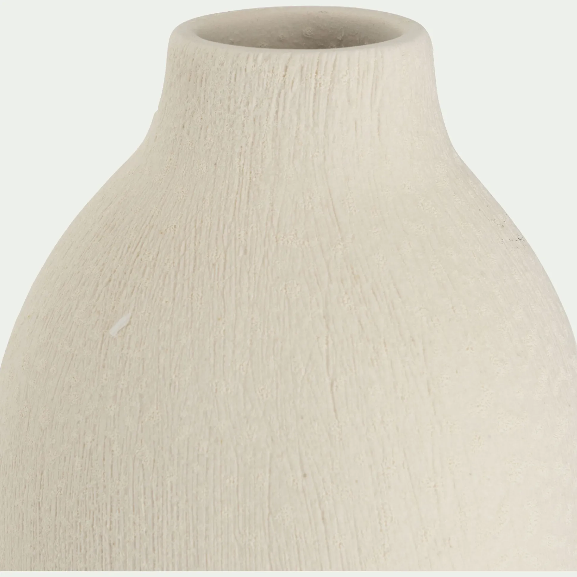 Soliflore en faïence texturée H40cm - blanc ventoux