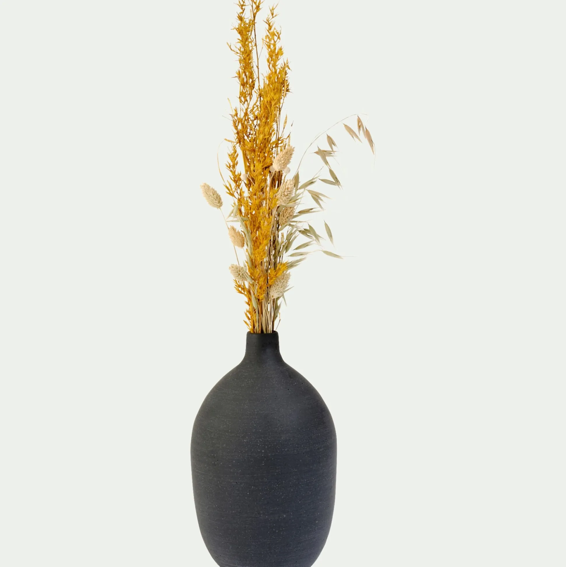 Soliflore en polystone effet béton H25,5cm - noir