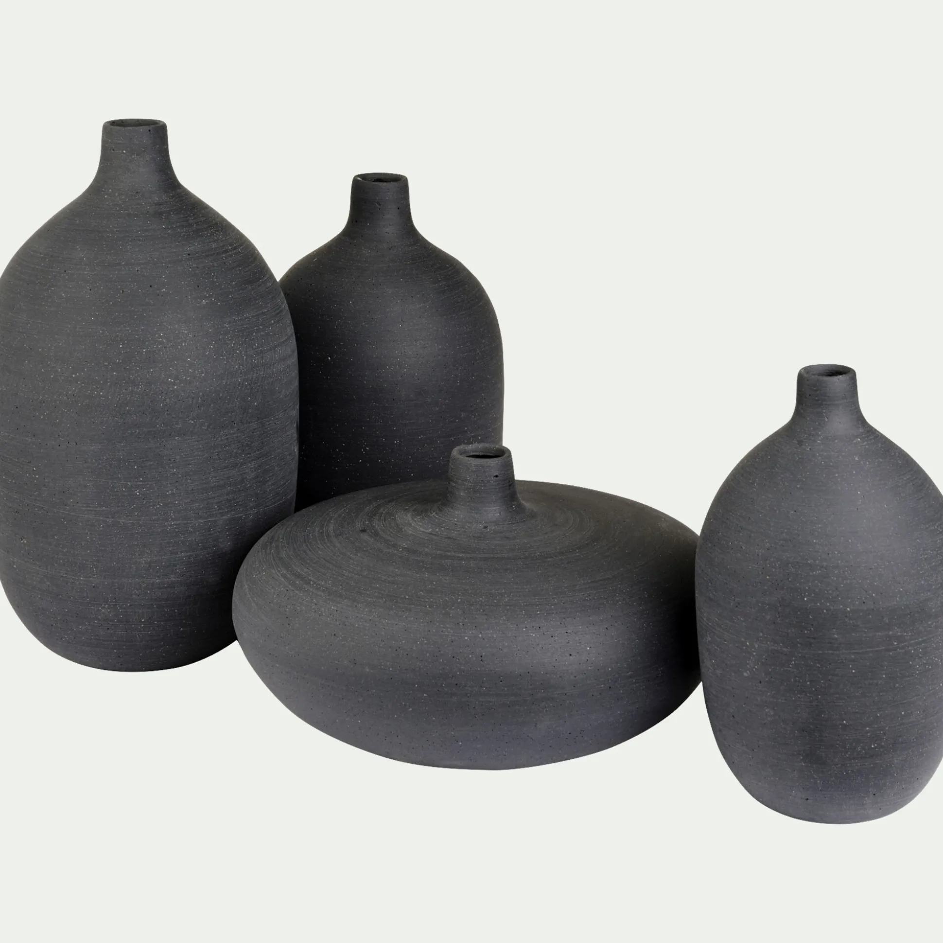 Soliflore en polystone effet béton H25,5cm - noir