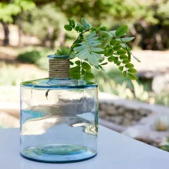 Soliflore en verre recyclé h26cm - transparent