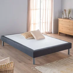 Sommier tapissier 140x190cm - gris anthracite
