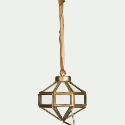 Suspension de Noël diamant en verre H9cm - doré