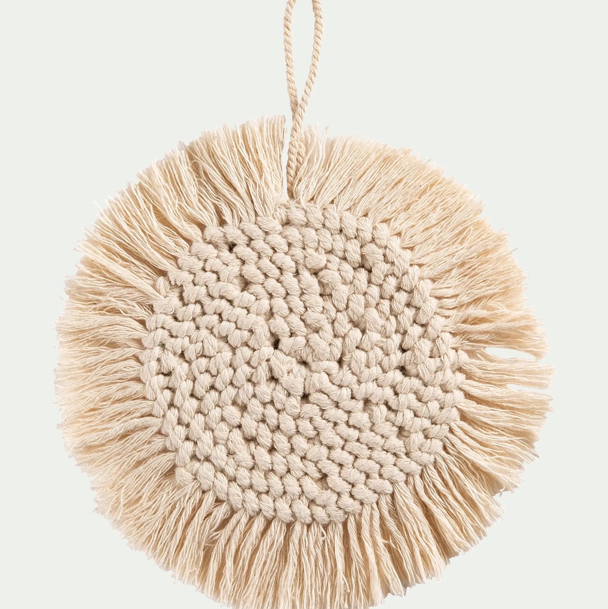 Suspension de Noël en coton D10cm - blanc