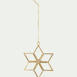 Suspension de Noël en fer et en verre étoile H11,80cm - doré