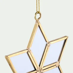 Suspension de Noël en fer et en verre étoile H11,80cm - doré