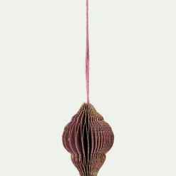 Suspension de Noël en papier H8cm - rouge prune