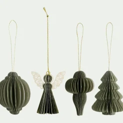 Suspension de Noël en papier H6cm - doré (modèle aléatoire)