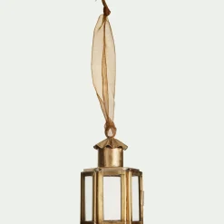 Suspension de Noël lanterne en verre H8cm - doré