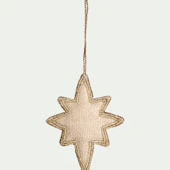 Suspension de Noël étoile en perles H11,5cm - doré