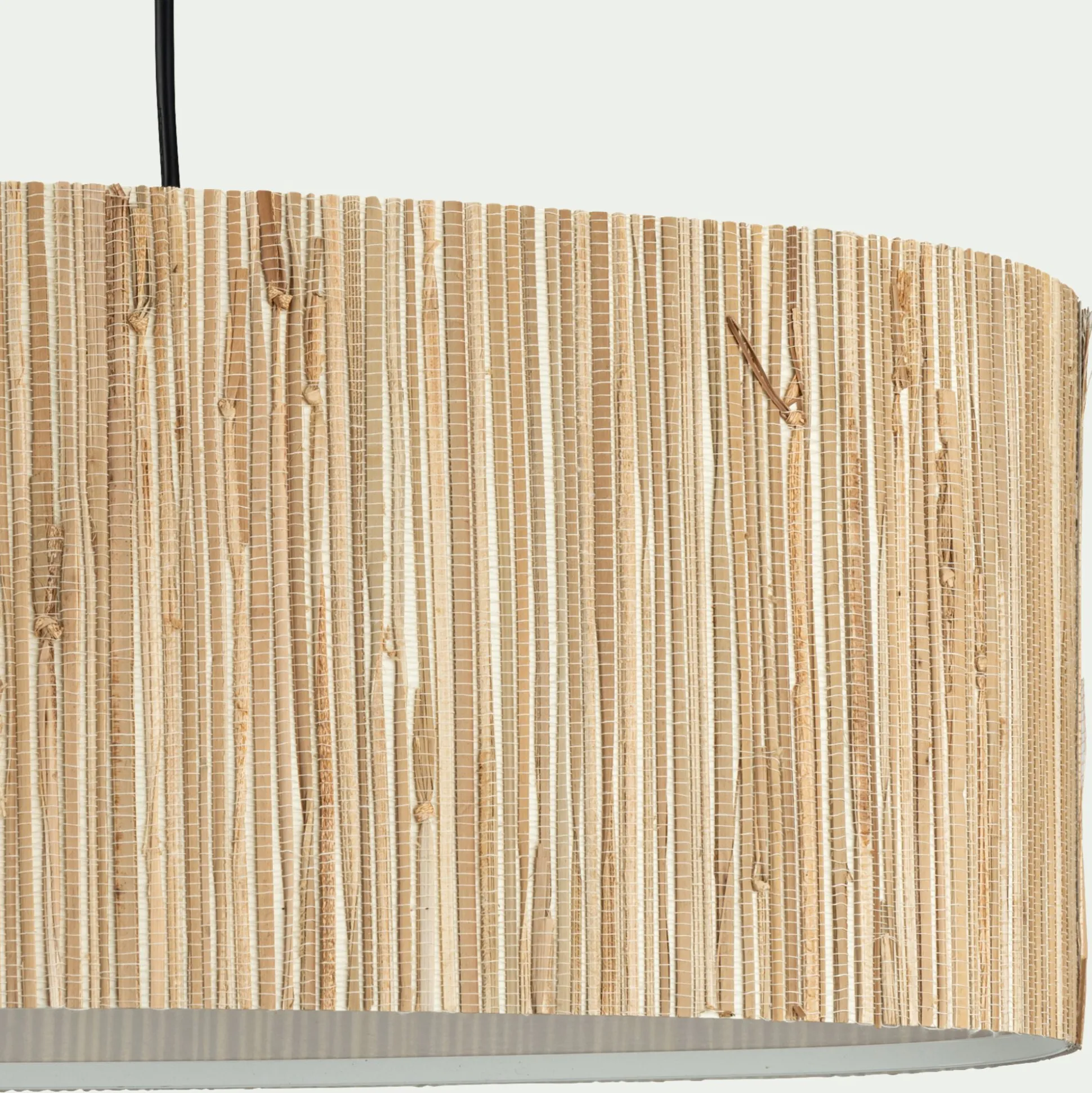 Suspension électrifiée 2 ampoules en acier et algues H120cm - naturel