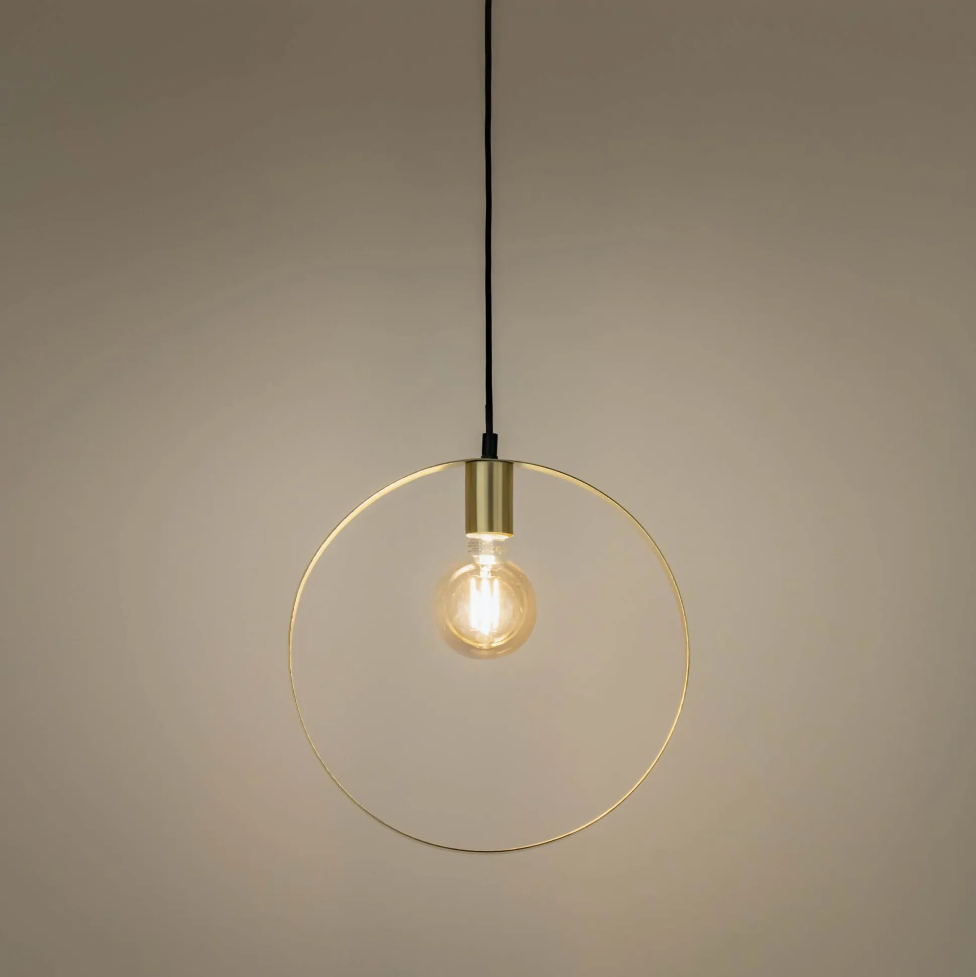 Suspension électrifiée cylindrique E27 en acier D35cm - doré