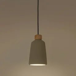 Suspension électrifiée E27 en ciment H27,70cm - gris